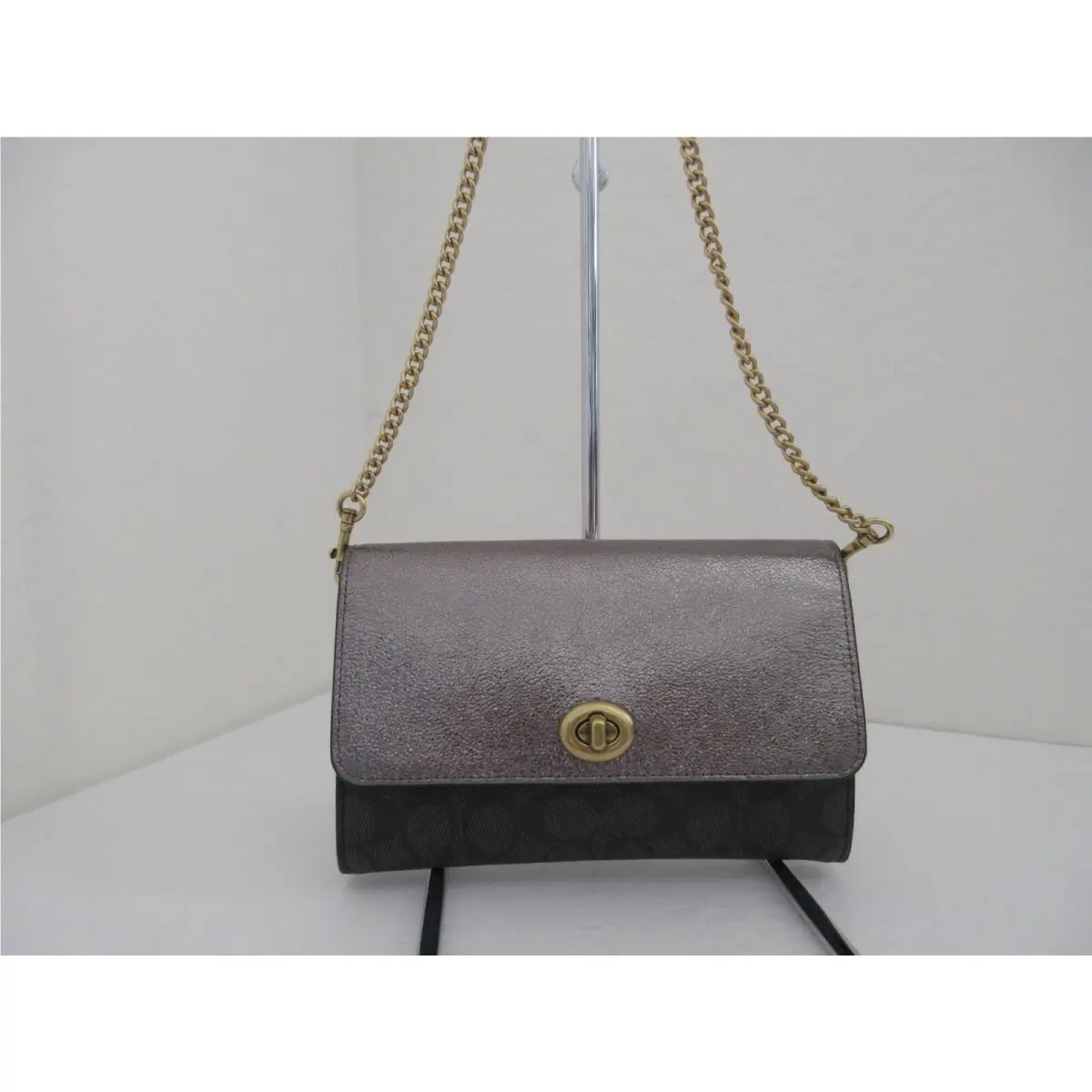 Coach 40073 Colorblock Signature Metallic Turn-lock CROSSBODY-$195