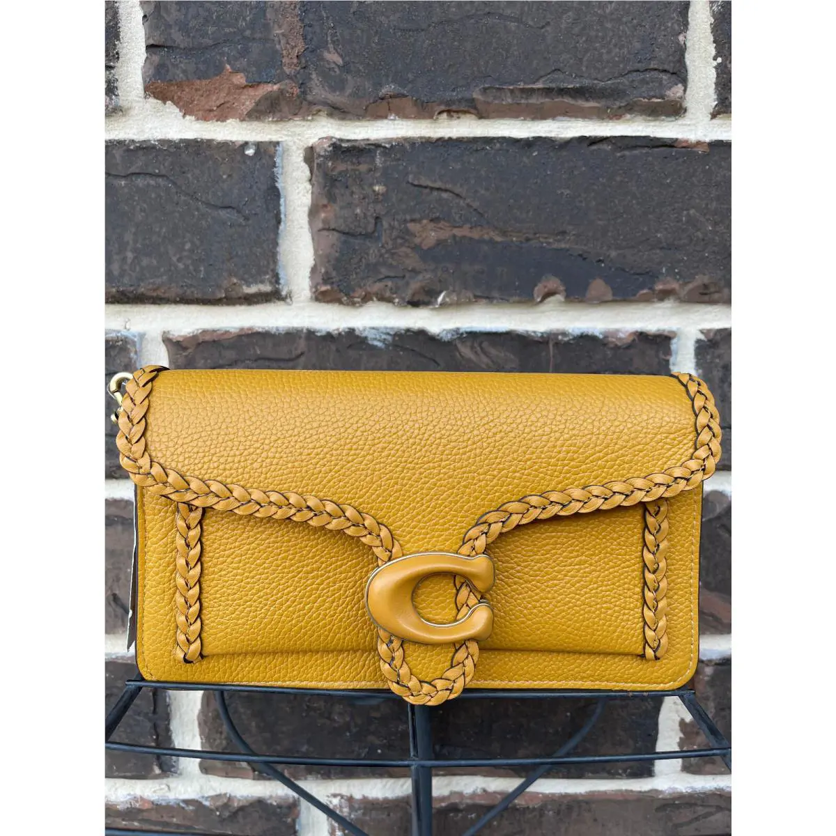 Coach Tabby Chain Crossbody Clutch Braided Buttercup Leather CJ863