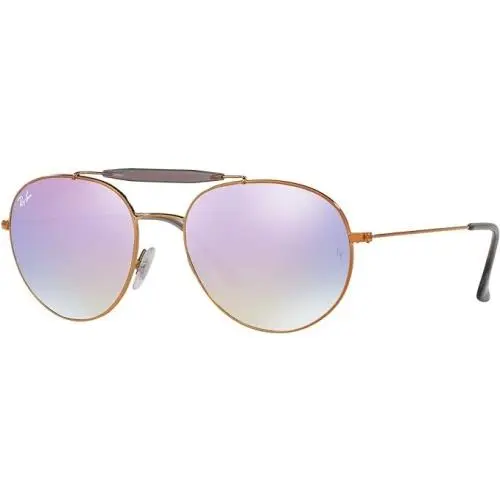 Ray-ban Unisex Sunglasses RB3540 198/7X Bronze Round Lilac Gradient Mirror 53mm
