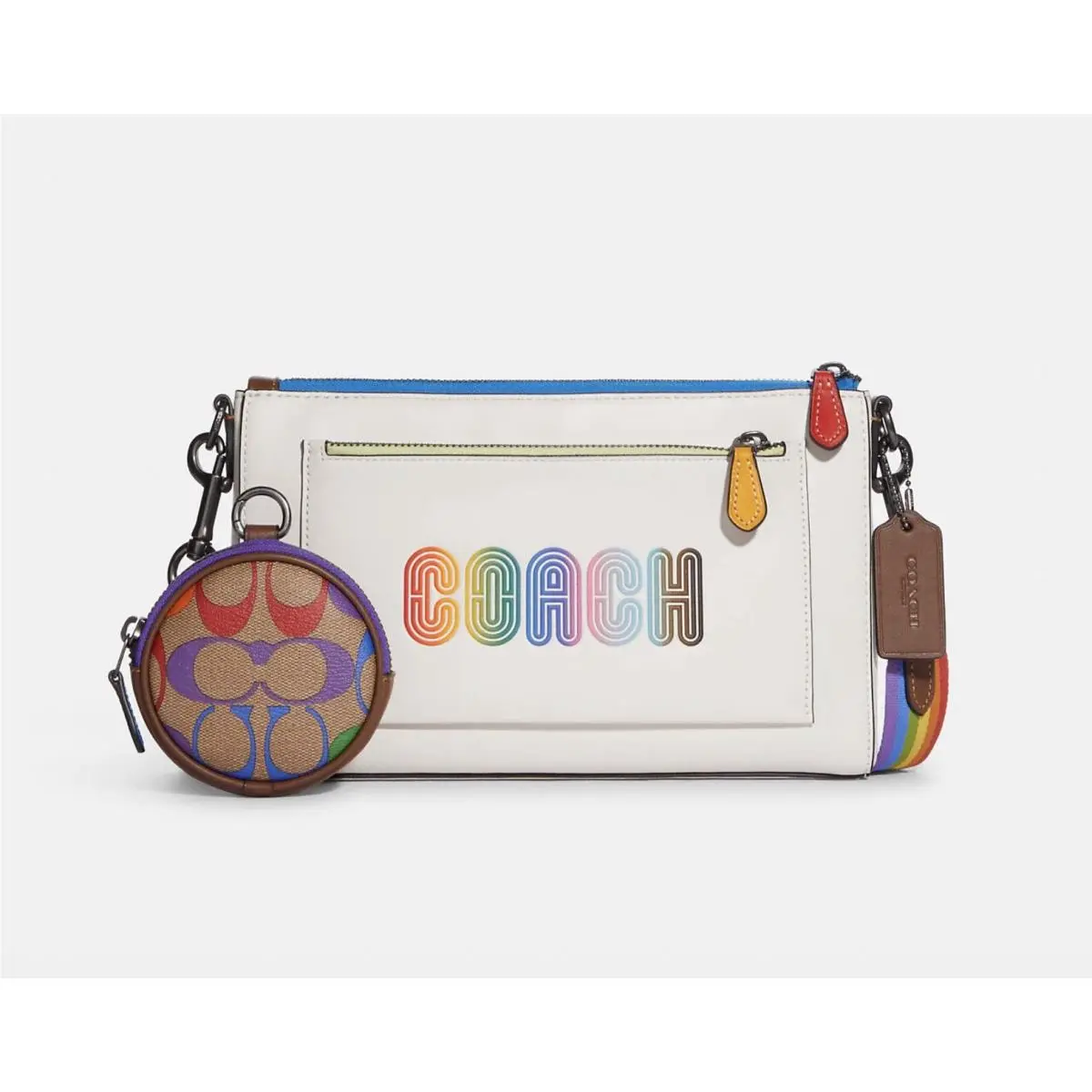 Coach Holden Crossbody with Rainbow Coach Gunmetal/chalk Multi C9854