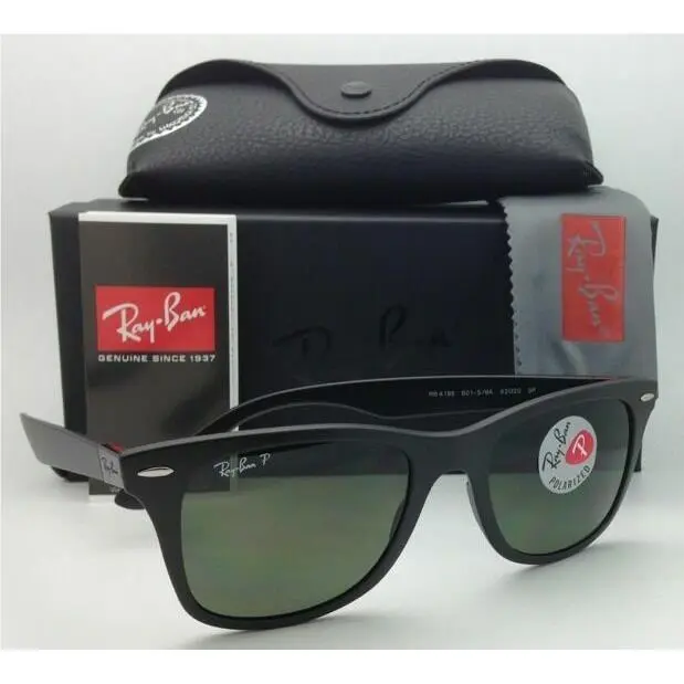 Polarized Ray-ban Tech Series Sunglasses RB 4195 601-S/9A 52-20 Black with Green