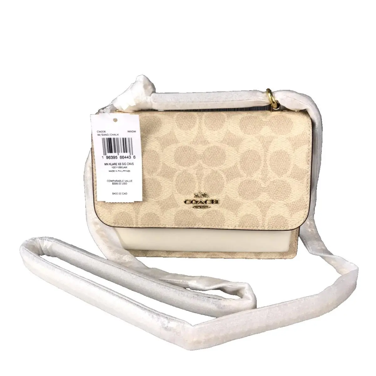 Coach Mini Klare Crossbody Bag Sand/chalk Signature Canvas and Leather CW206