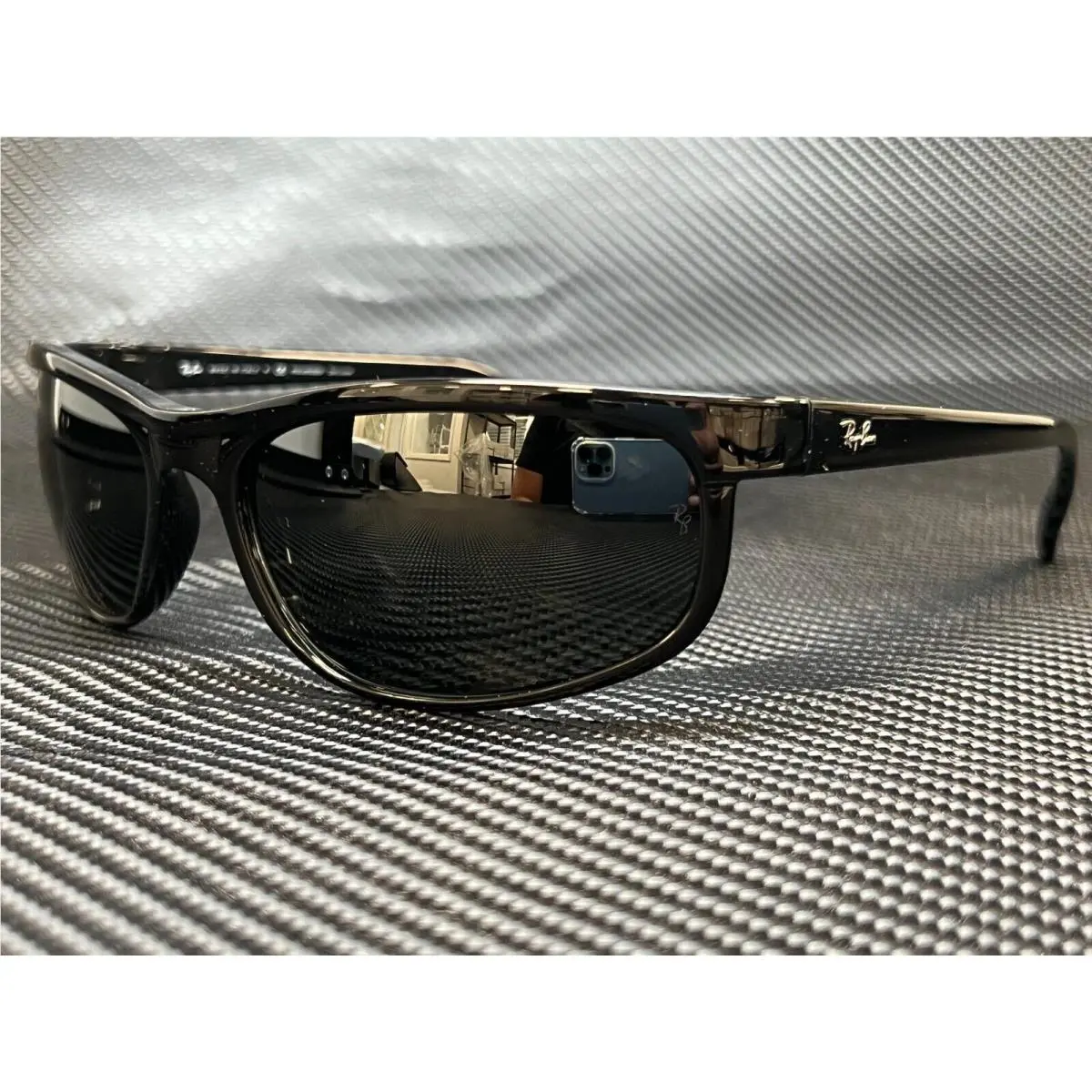 Ray Ban RB2027 601 W1 Black Rectangle 62 mm Unisex Polarized Sunglasses by Ray-Ban
