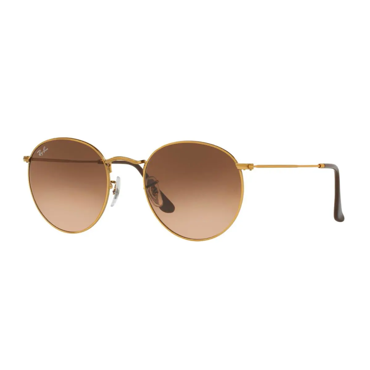 Ray-ban Round Metal RB 3447 Copper/pink Brown Shaded 9001/A5 Sunglasses - Frame: Copper, Lens: Pink Brown Shaded