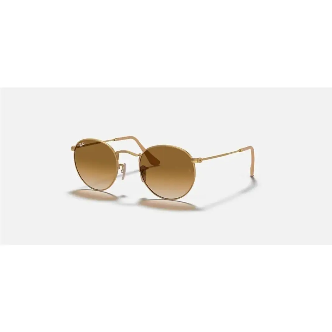 Ray-ban Light Bronze Round Metal Pink Gradient Sunglasses RB3447 9001A5 - Frame: Light bronze, Lens: Pink mirror