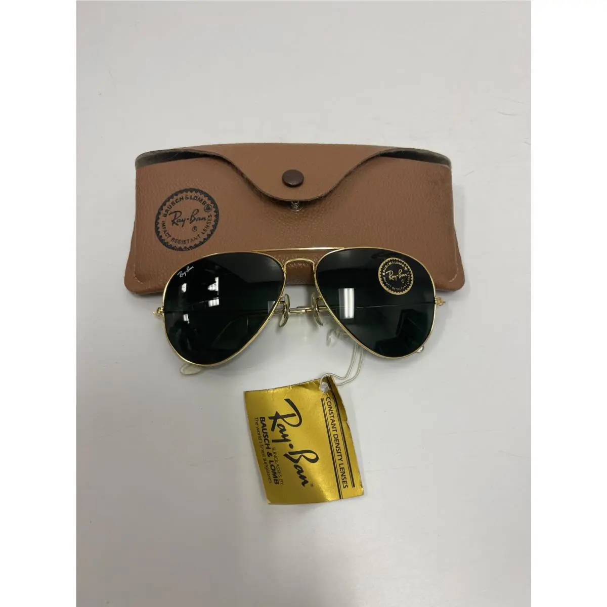 58 14mm Vintage B L Ray Ban L0205 G15 UV Gold Plated Aviator Sunglasses W/case
