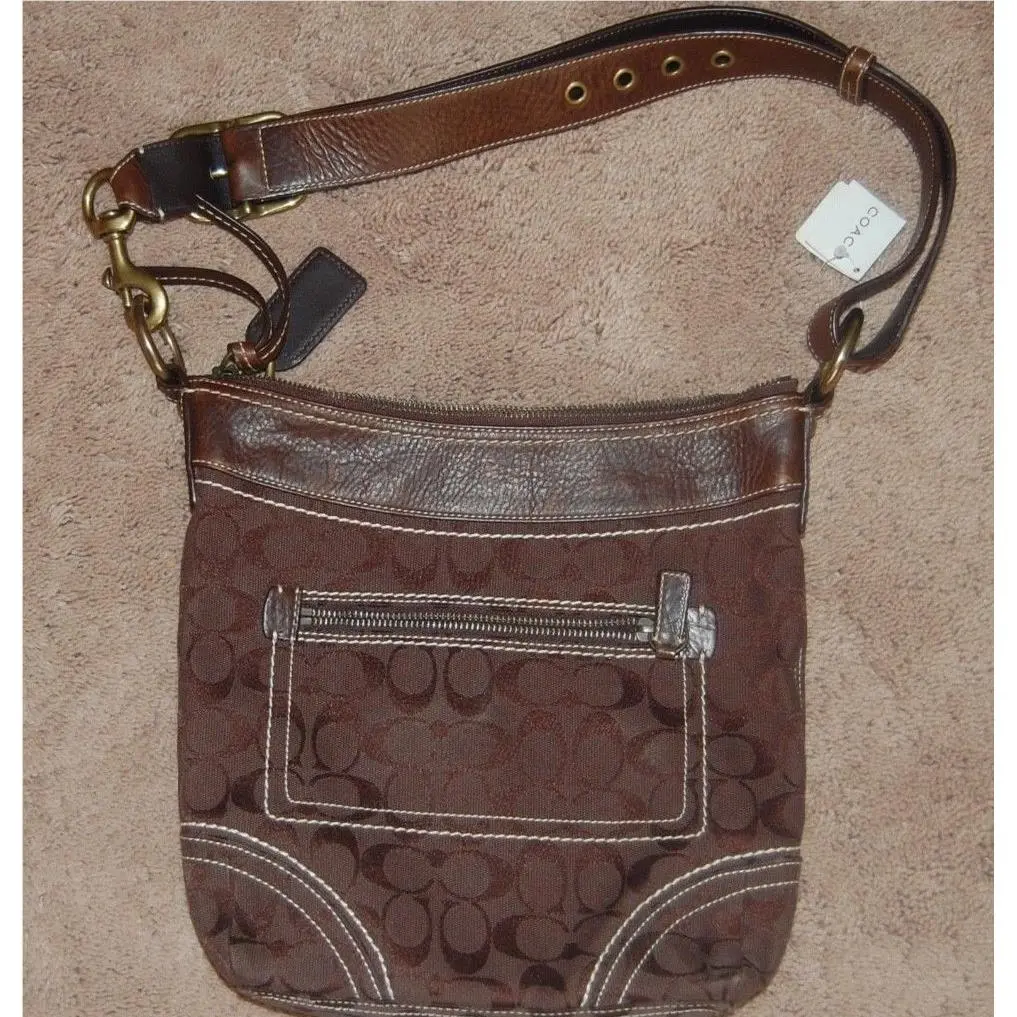 Coach Brown Signature Duffle Messenger Crossbody Bag 10403