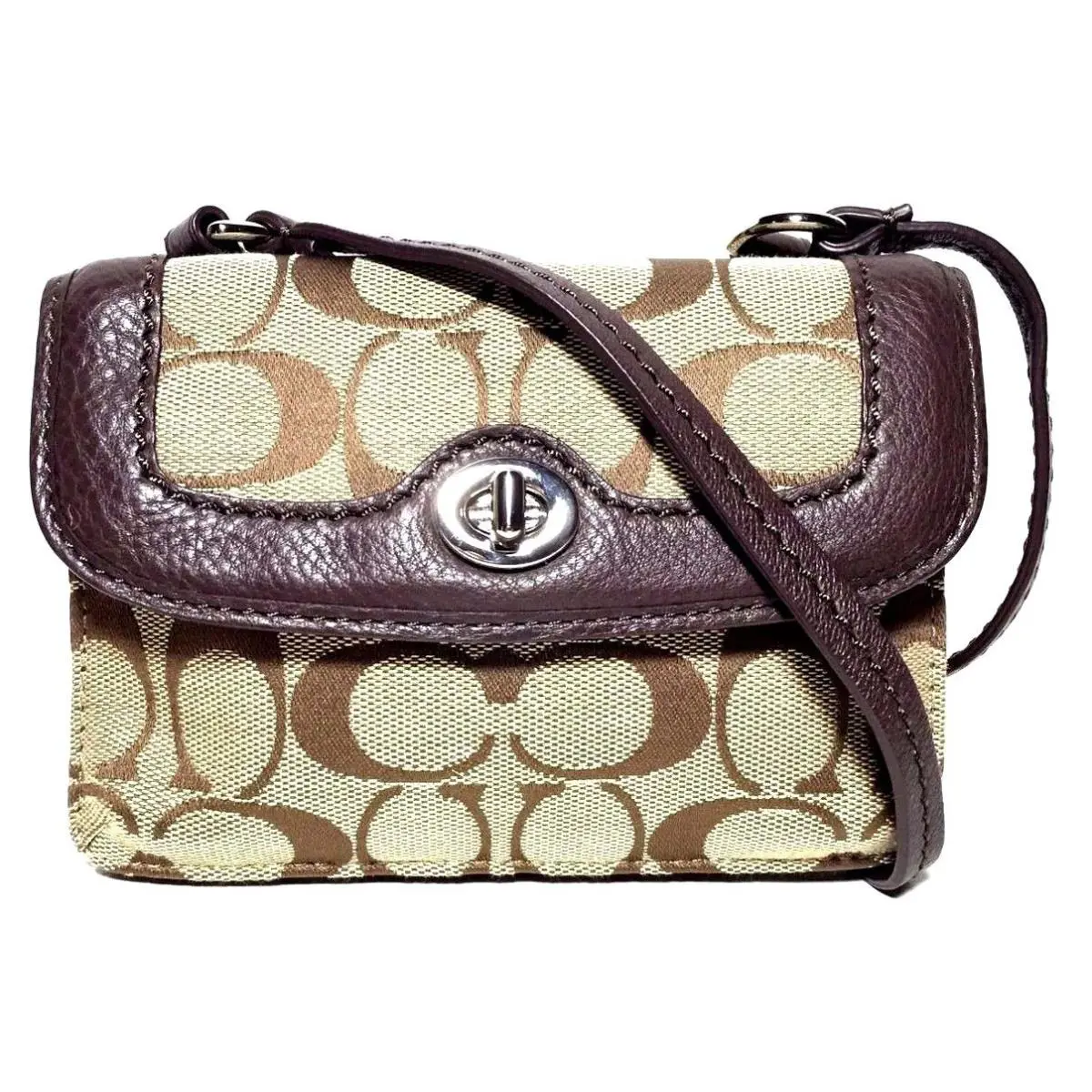 Coach Park Signature Dylan Crossbody Wallet in Khaki Jacquard