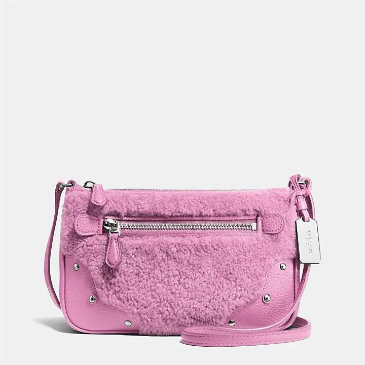 Coach Bag Shearling Small Rhyder Pochette SV / Marshmallow 36490 Mfsrp