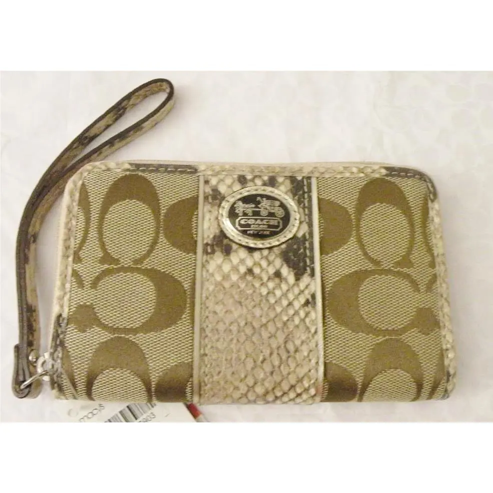 61851 Sutton Signature C Python Universal Case Wristlet Khaki/natural by Coach