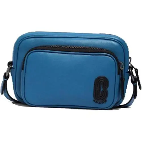 Coach Mini Edge Double Pouch Crossbody with Coach Patch