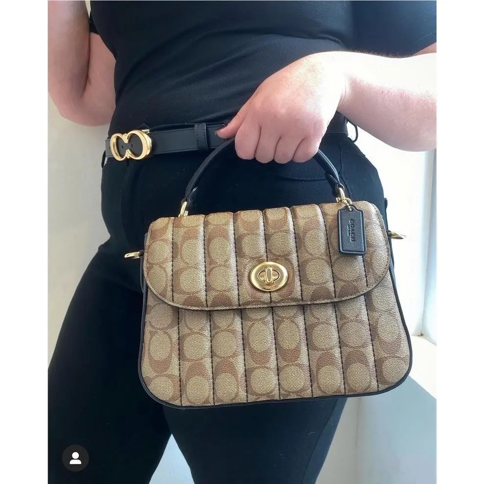 Coach Marlie Top Handle Satchel In Signature Canvas with Quilting C5645