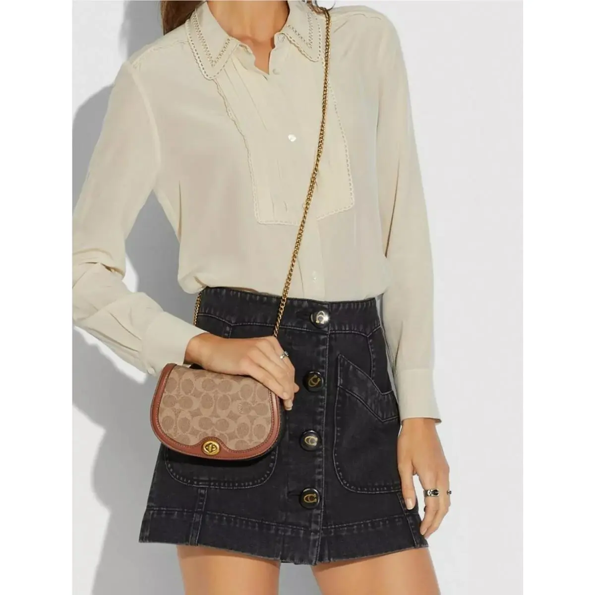 Coach L74512 Saddle Belt Crossbody Bag In Colorblock Signature Canvas