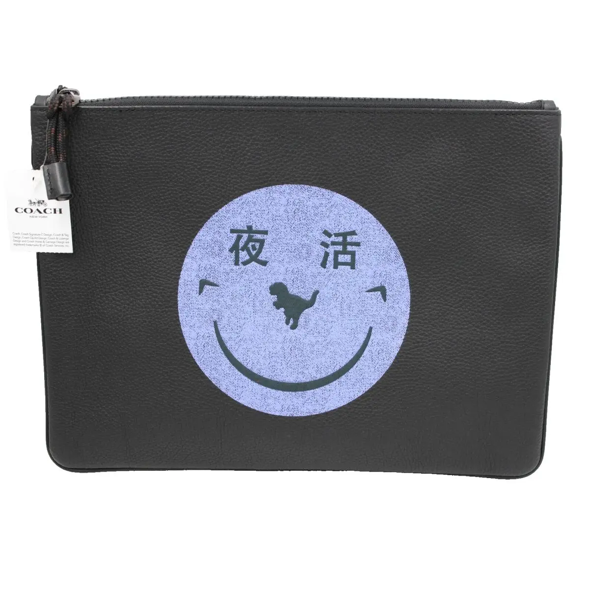 Coach Black Leather Large Pouch 30 Rexy By Yeti Out Limited Edition +tag