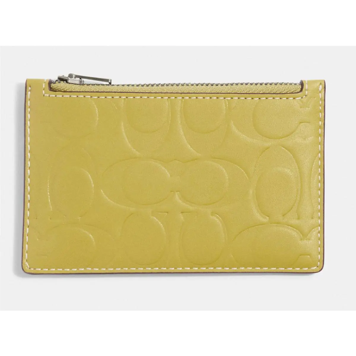 Coach Zip Card Case in Signature Leather Chartreuse