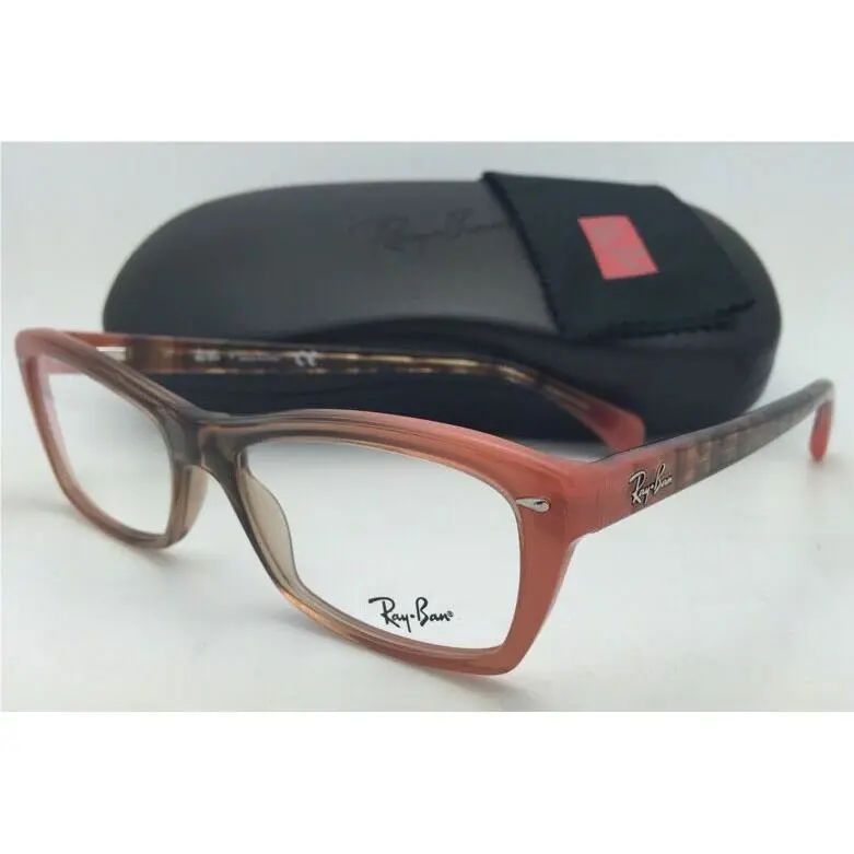 Ray-ban Eyeglasses RB 5255 5487 53-16 Gradient Brown on Coral / Peach Frames