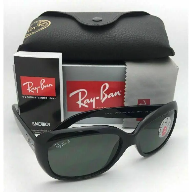 Ray-ban Sunglasses Jackie Ohh RB 4101 601/58 Black Frames Green Polarized Lenses