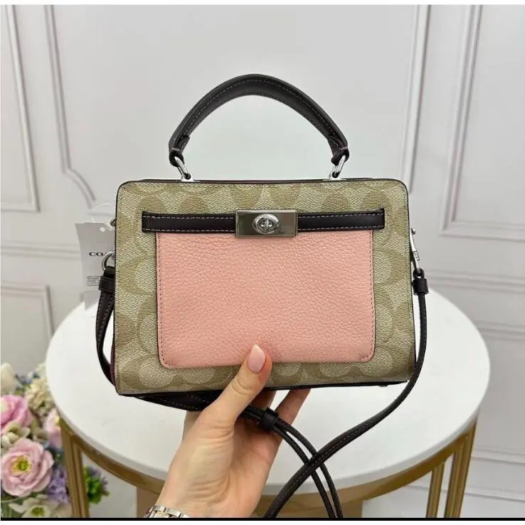 Signature Mini Lane Top Handle In Colorblock Signature Canvas by Coach