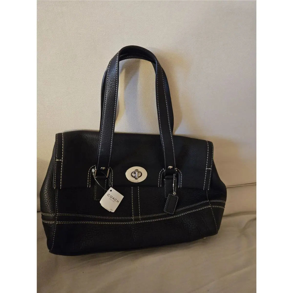 Coach Purse Black Leather Satchel