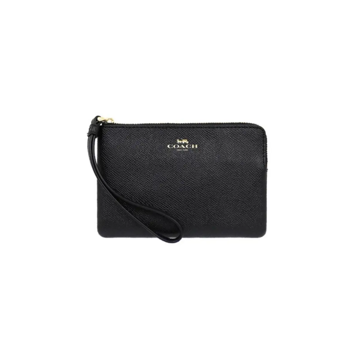 Coach Women`s Black Corner Zip Wristlet-F58032