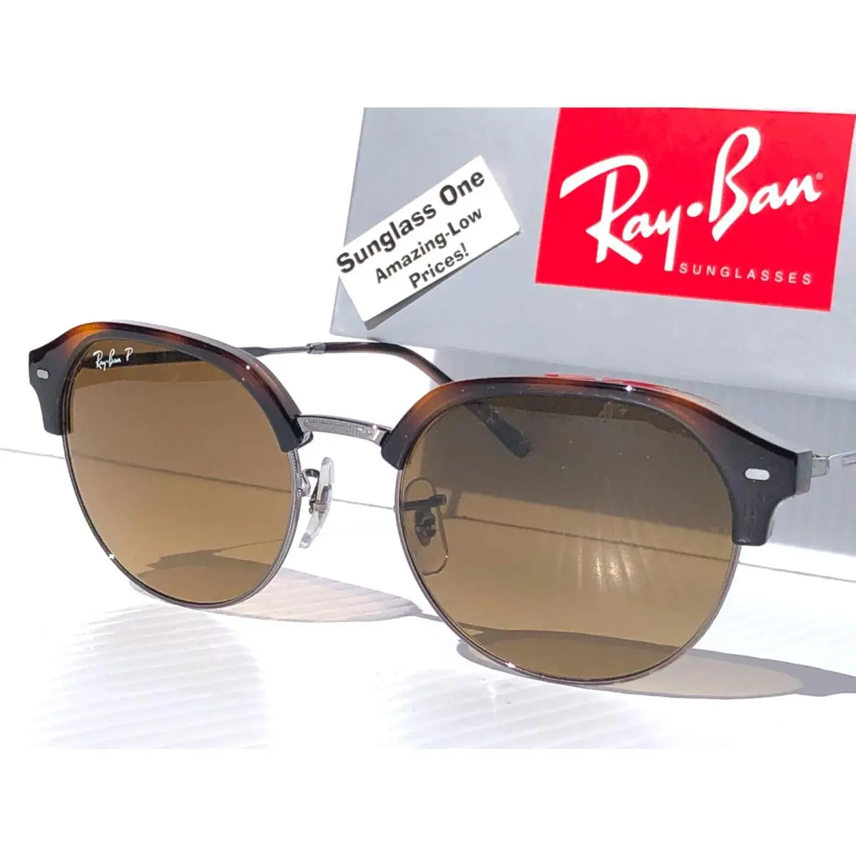 Ray Ban Tortoise Brown Round Polarized Brown Lens Sunglass RB4429 710/M2
