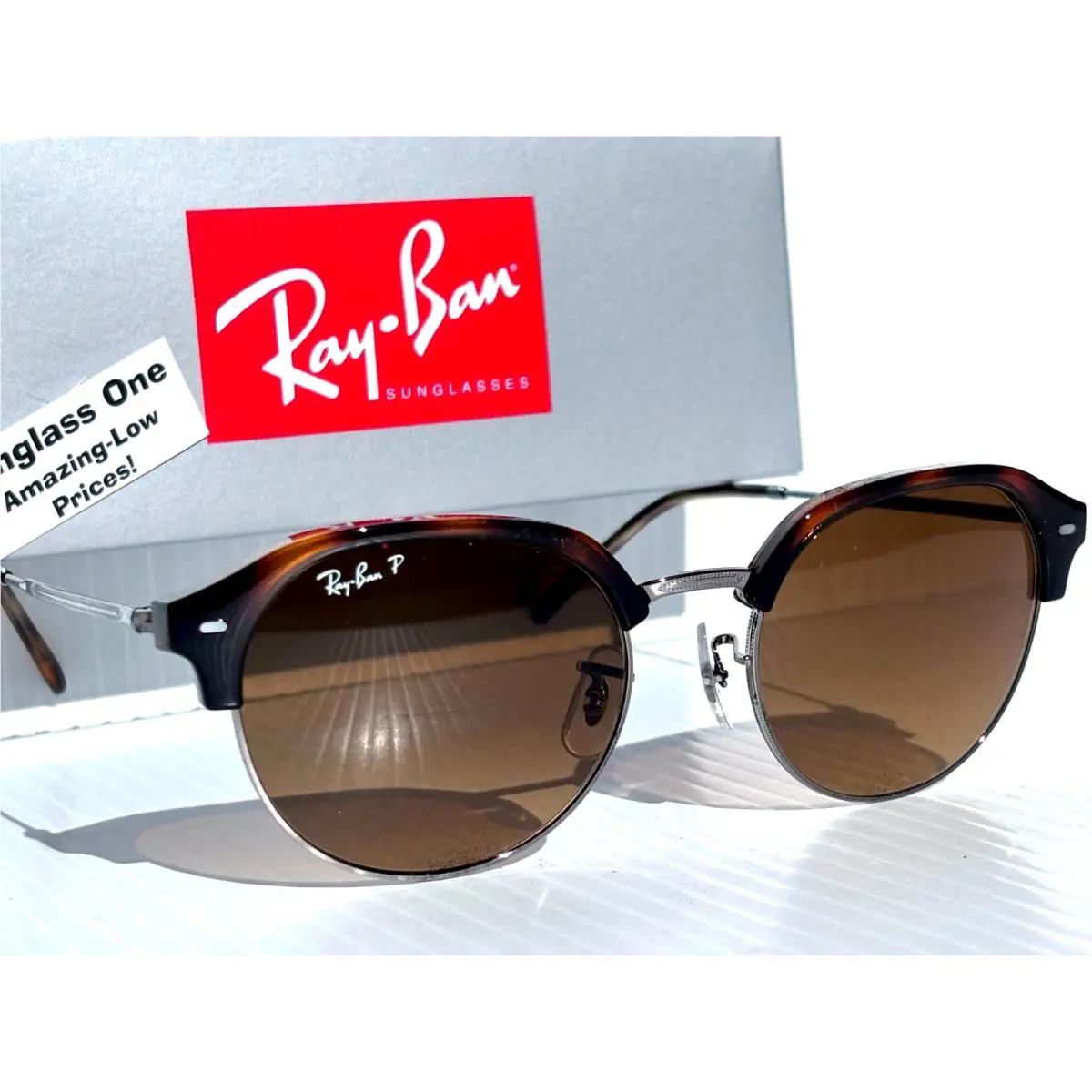 Ray Ban Havana on Gunmetal Polarized Gradient Brown Lens Sunglass RB 4429 710/M2