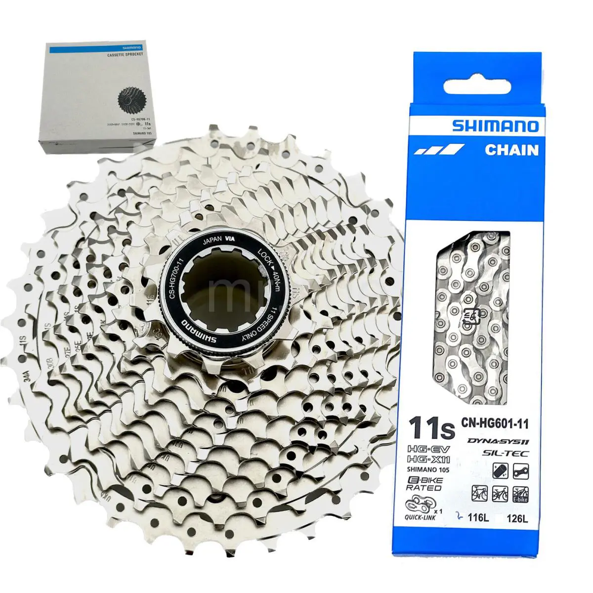 Shimano 105 11-34T Cassette + CN-HG601 116L Chain 11 Speed Bicycle Set