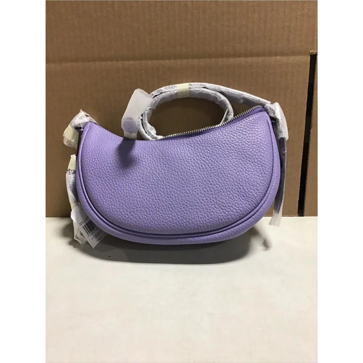 Womens Coach Pebble Leather Luna Shoulder Bag Light Violet