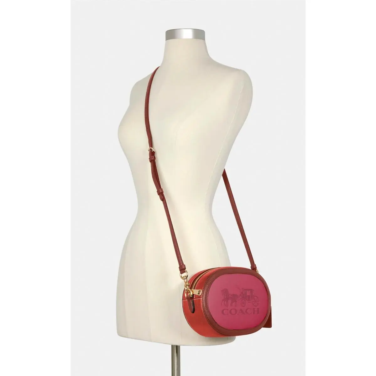 Coach C5777 Camera Bag In Colorblock with Horse and Carriage in Bright Violet