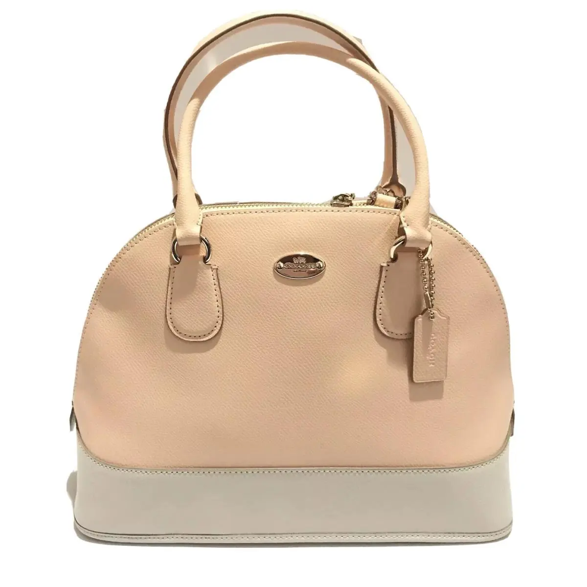 Coach Crossgrain Cora Domed Satchel In Bicolor Leather Handbag F34491