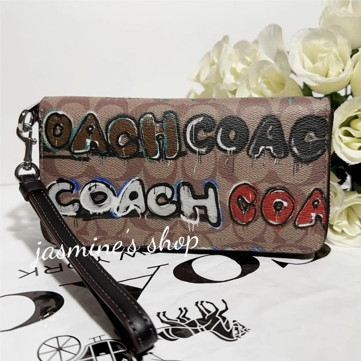 Coach X Mint + Serf Long Zip Around Wallet In Signature Canvas CM837