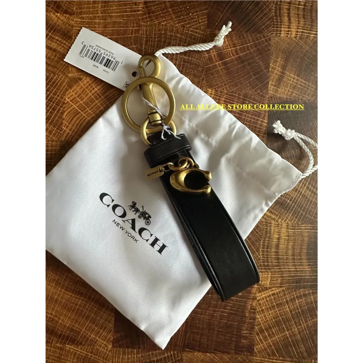Coach Leather Rivet Loop Bag Charm Key Ring Loop CX204 Black