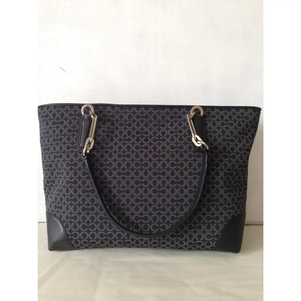 Coach OP Art Needlepoint East West Tote Handbag Purse Shopper 26767