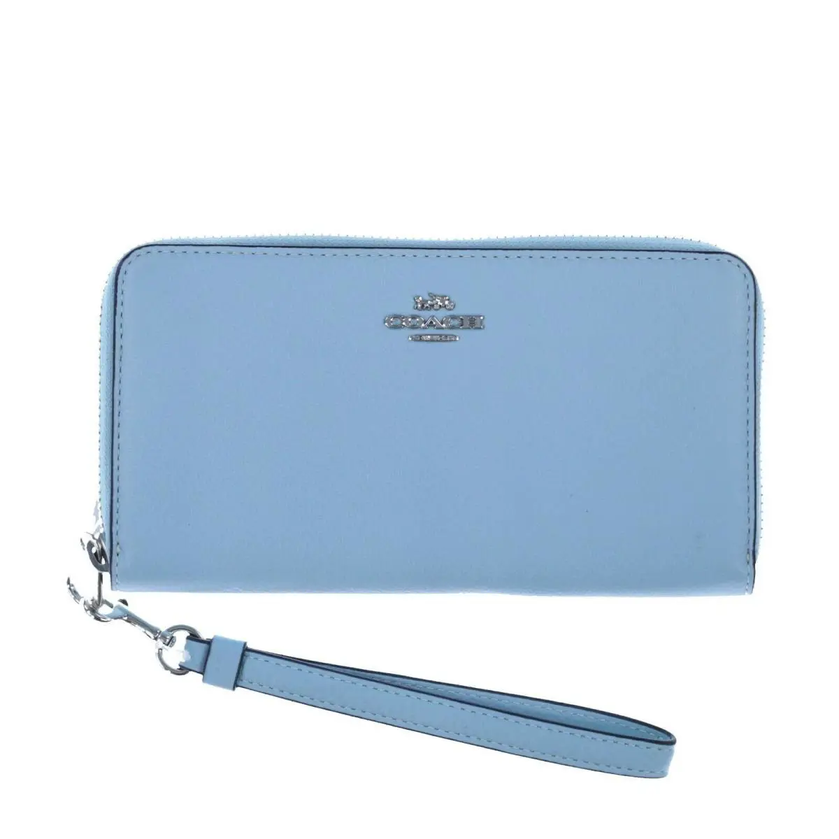 Coach Women`s Long Zip Around Wallet Credit Card Wristlet Clutch Waterfall - Blue