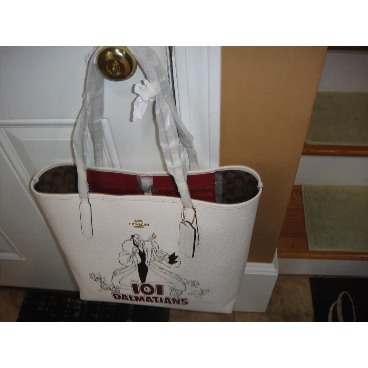 Coach X Disney Cruella 101 Dalmation City Tote Bag $450.00.100%