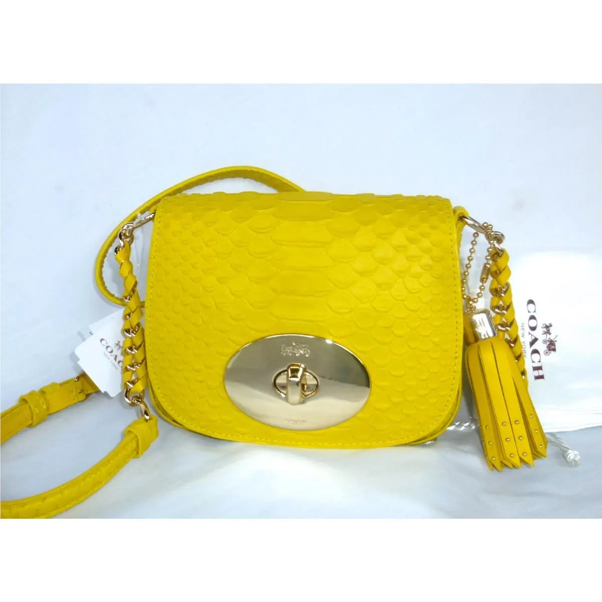 Coach Liv Crossbody IN Python Embossed Leather Shoulder Bag 35199
