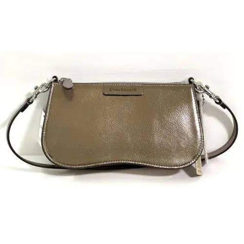Coach Coachtopia Wavy Baguette Metallic Coachtopia Leather Shoulder Bag