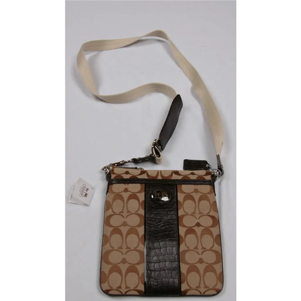 Coach Sutton Signature Swingpack 45964 Khaki Mahogany