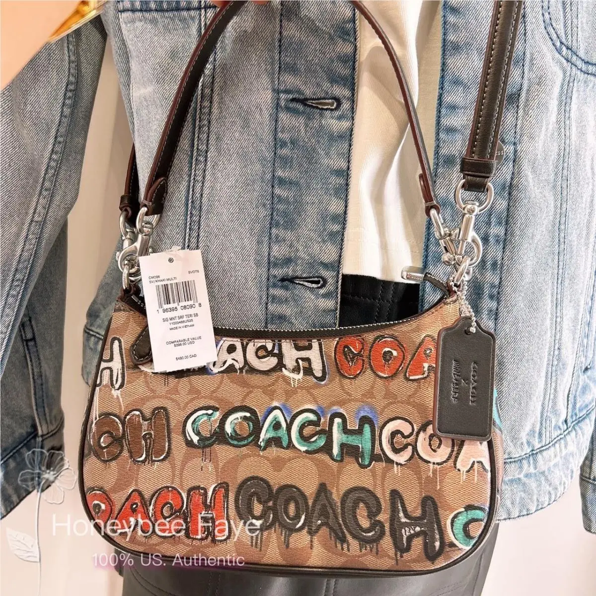 Coach X Mint + Serf Teri Shoulder Bag In Signature Canvas CM096