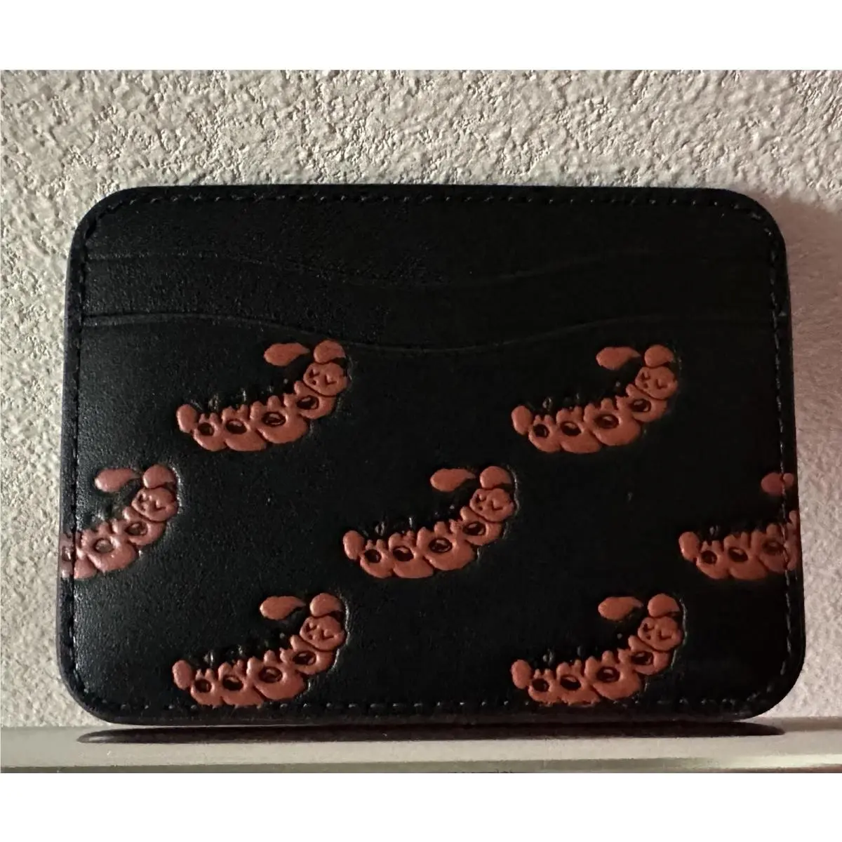 Coach Black/multi Caterpillar Wavy Coachtopia Leather Card Case CQ866