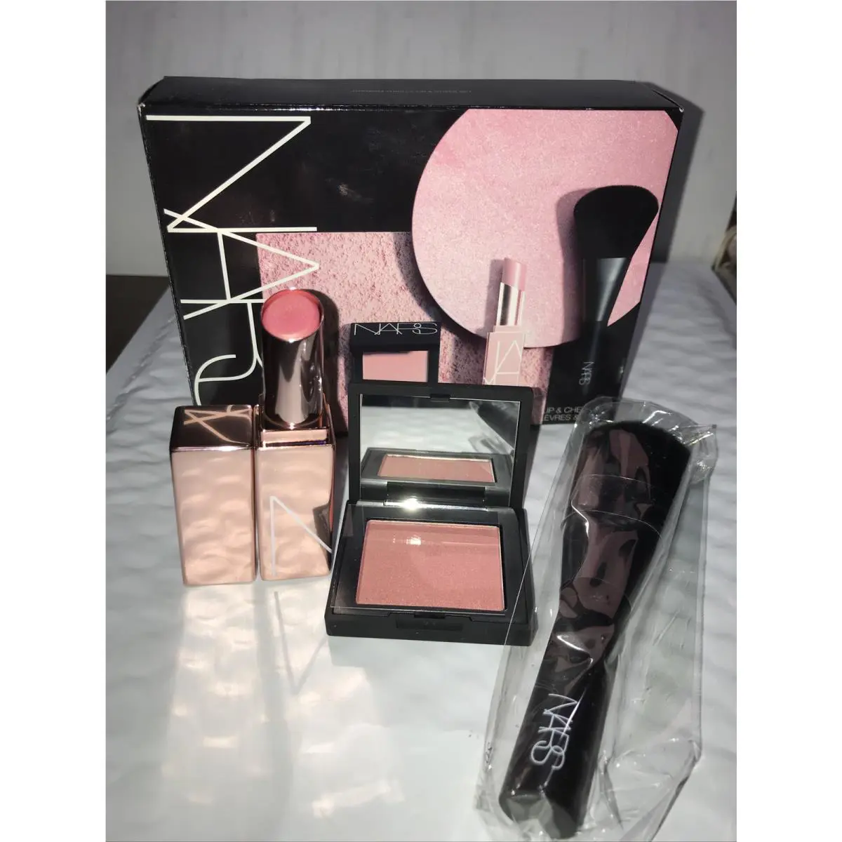 3 Lot Set Nars 3 Piece Lip and Cheek Set Orgasm Thrills Lip Cheek Set Uns