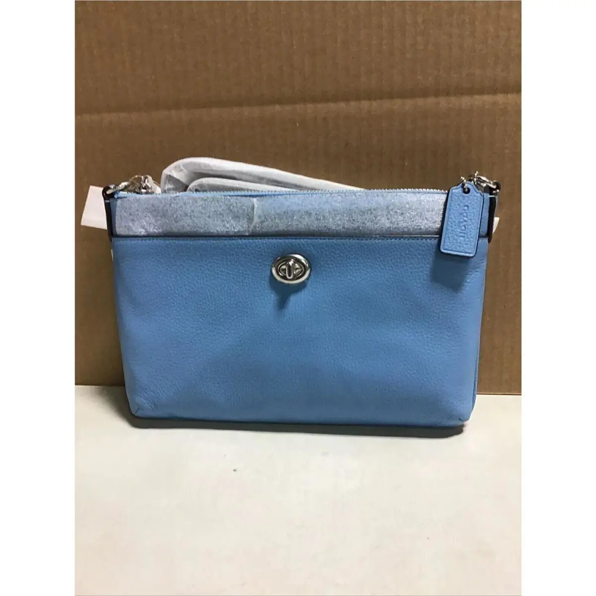 Womens Coach Polished Pebble Polly Crossbody Pool One Size