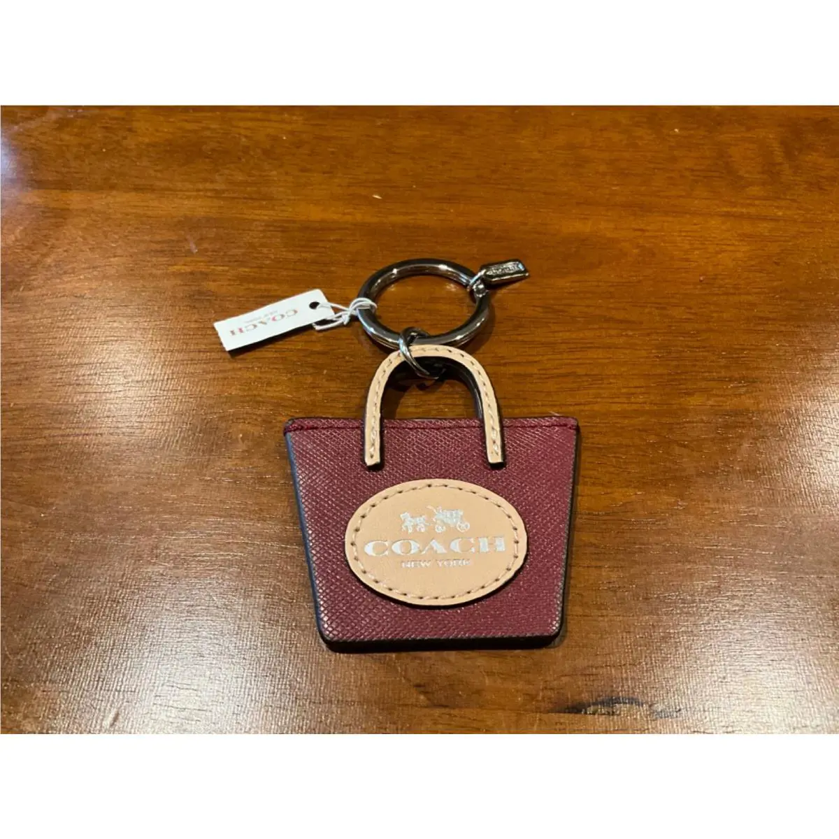 Coach Burgundy Handbag Keychain/keyring/ Keyfob/charm