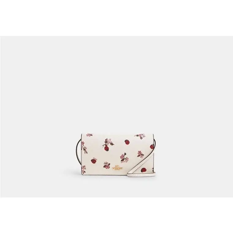 Coach CU267 Anna Foldover Clutch Crossbody Ladybug Floral Print