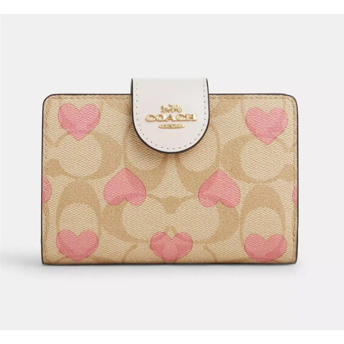 Coach Medium Corner Zip Wallet In with Heart CQ146