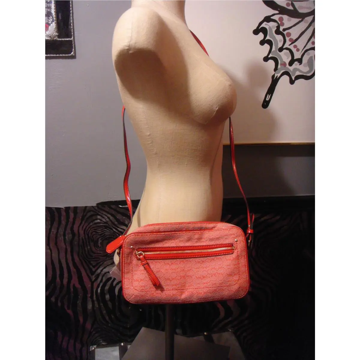 Coach Tomato Signature C Small Flat Bag Purse Handbag