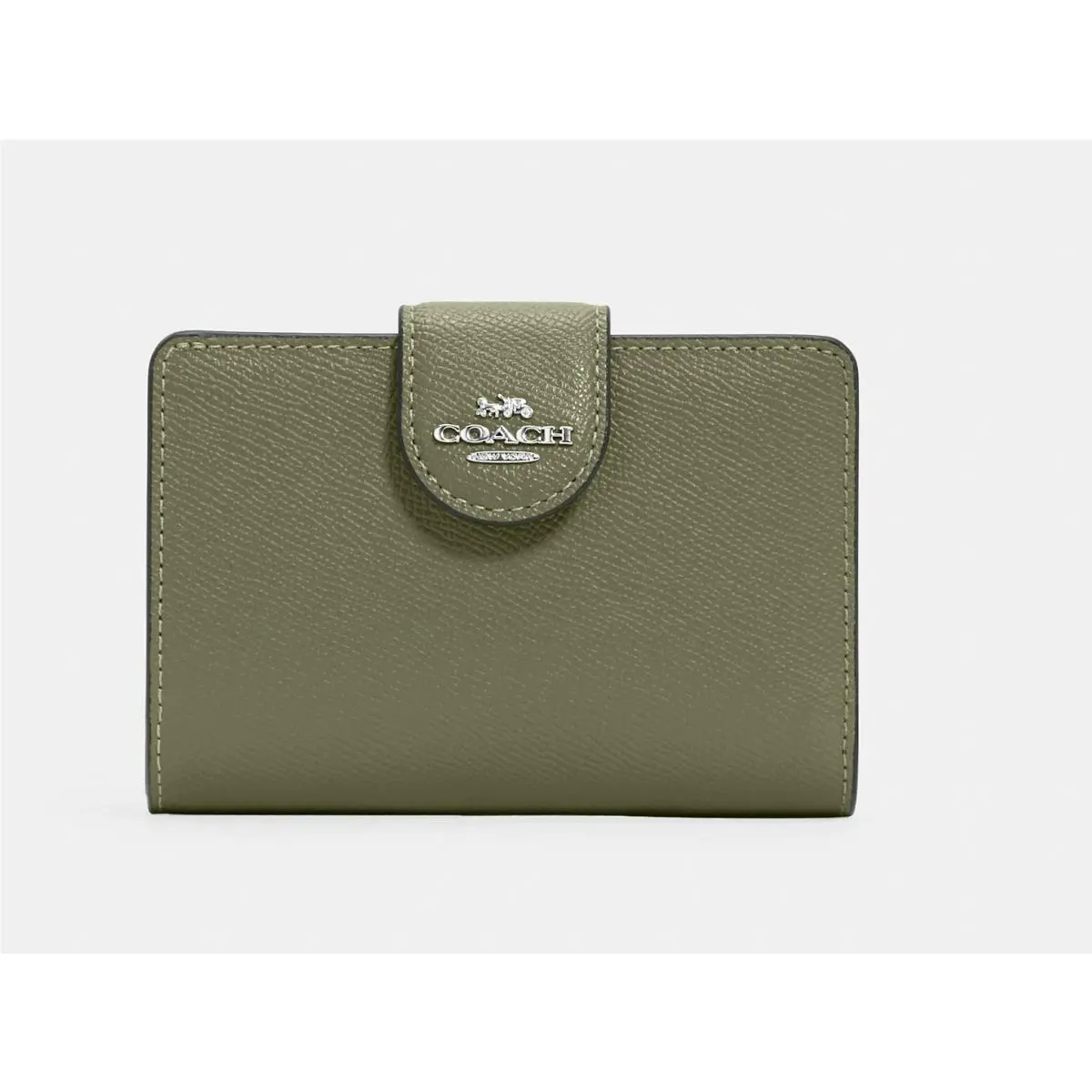 Coach 6390 Medium Corner Zip Leather Wallet in Silver/surplus