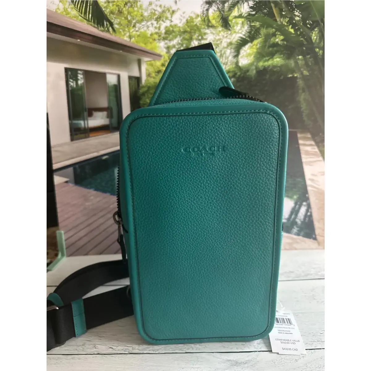 Coach CP207 Sullivan Pack Smooth Calf Leather Bright Turquoise