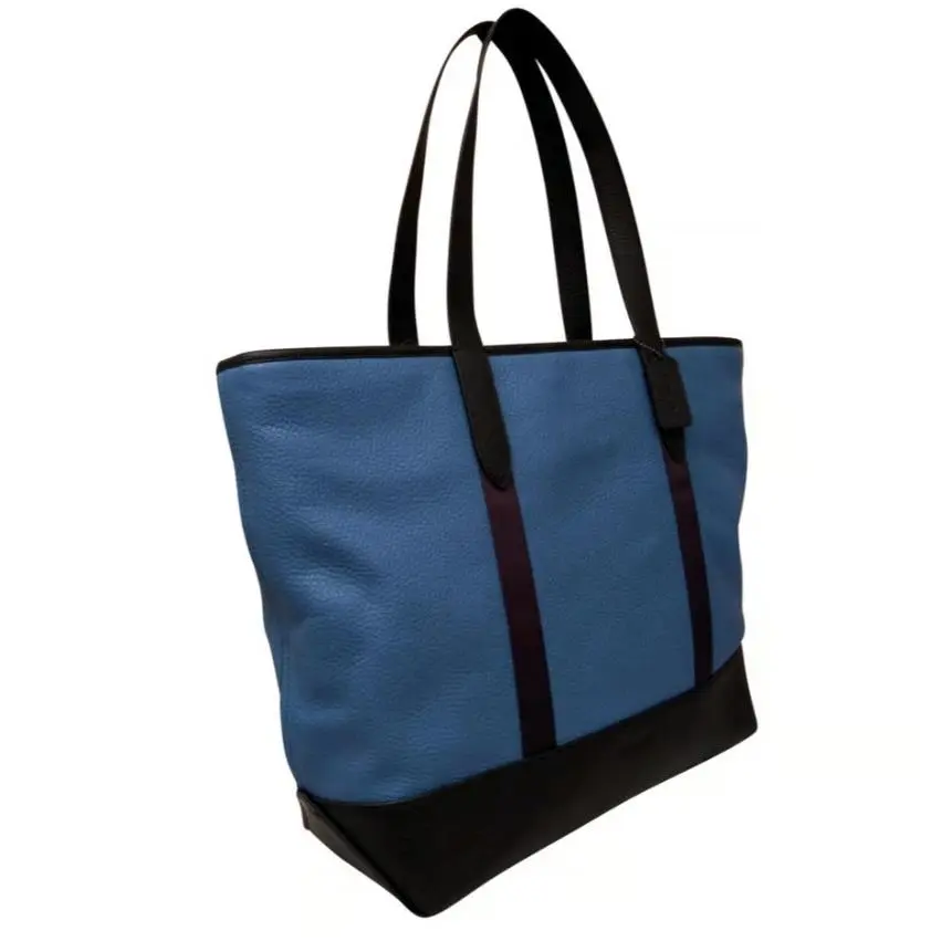 Coach West Blue and Black Color Block Tote