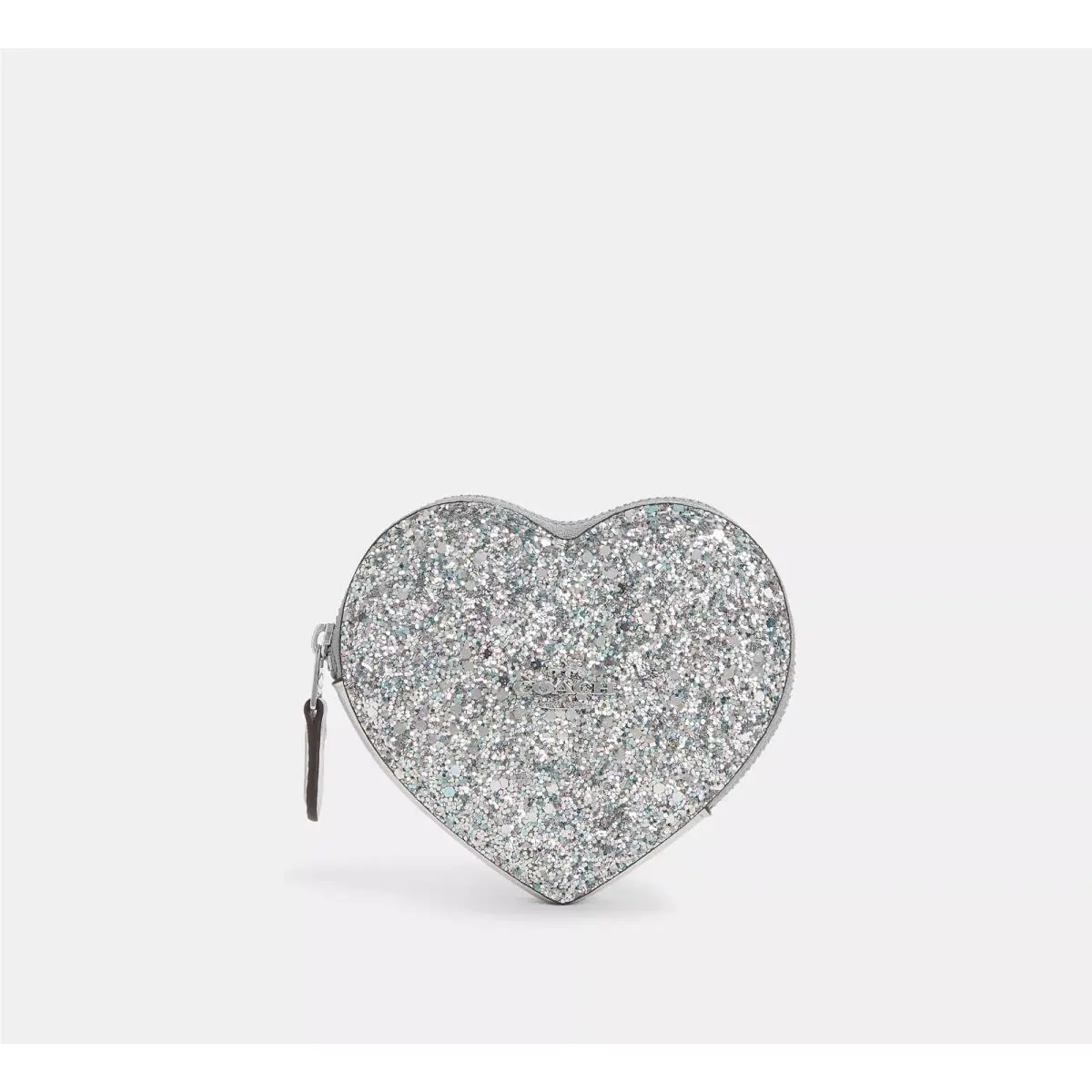 Coach Heart Coin Case Silver
